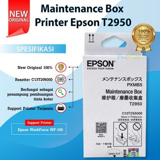 Caja de mantenimiento Epson T2950 PXMB5 impresora WF-100 WF100 fuerza de trabajo 100 Fpt más reciente121