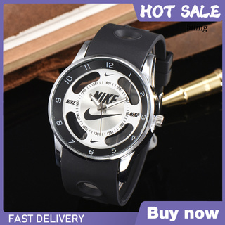 bl*nike reloj de pulsera de cuarzo analógico redondo unisex a la moda deportivo de silicona regalo (1)