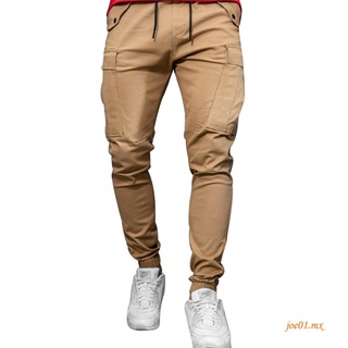 ✩AU◑Men Casual Cargo Pants, Adults Loose Solid Color Trousers with Pockets,