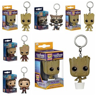 Funko Pop! Keychain Guardians of the Galaxy 2 Star-Lord Groot Rocket Raccoon Keyring pendant doll toy (1)