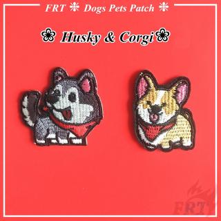 Husky & Corgi - parche de hierro para perros, mascotas, 1 unidad, 2 unidades, coser en plancha, parches de insignias