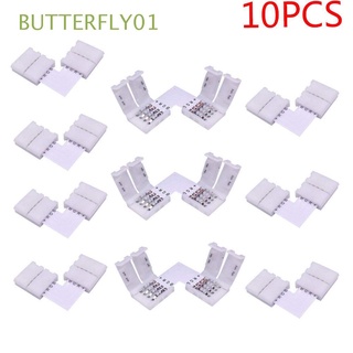 butterfly01 10mm led tira en forma de l sin soldadura rgb 5050 esquina divisor en forma de l 10pcs 4pin conectores de luz/multicolor