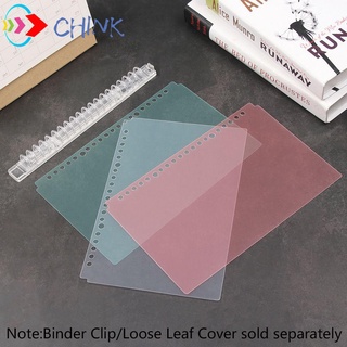 Chink A5/B5 moda cubierta de hoja suelta accesorio anillo carpeta cuaderno paginador separador nuevo plástico recargable papelería 20/26Hole transparente bloc de notas/Multicolor