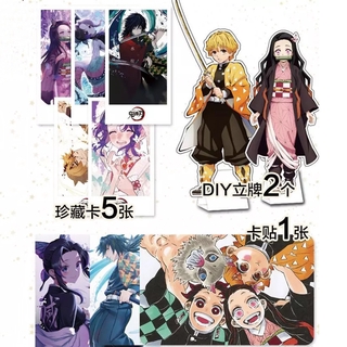ALISONDZ mangas Demon Slayer pegatinas Kimetsu no Yaiba bolsa de la suerte postal regalo Anime marcador póster insignia bolsa de regalo (4)