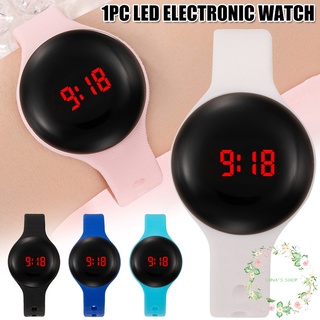 reloj inteligente redondo led temp display fitness/pulsera impermeable/hora/fecha/luminosa