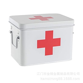botiquín de primeros auxilios caja grande roja y blanca familia primeros auxilios medicina caja de metal medicina caja de almacenamiento