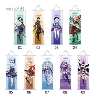 Anime Genshin Impact Hanging Painting Wall Scroll Paintings Poster Wall Hang Poster Home Decoration