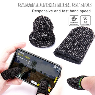 2 piezas para PUBG manga de dedo transpirable pantalla táctil guantes de dedo controlador de juego para teléfono móvil para Gamer sensible juego dedo cubierta del pulgar Protector de dedo guantes