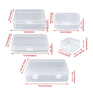 gumu cuadrado de plástico transparente joyería cajas de almacenamiento de cuentas artesanía caso contenedores (2)