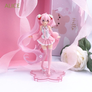alice lindo miku hatsune niñas figuras de acción juguetes miku figura 14cm coleccionando regalos pvc anime modelo rosa sakura muñeca adornos/multicolor