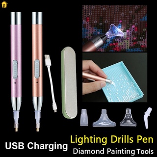 SUER Crafts Lighting Point Drill Pen Sewing Accessories 5D Diamond Painting USB Rechargeable Cross Stitch Embroidery DIY LED Lamps Diamond Painting Tools