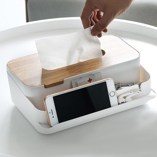 Escritorio caja de papel hogar sala de estar simple japonés servilleta caja de pañuelos creativo multifuncional teléfono móvil control remoto almacenamiento