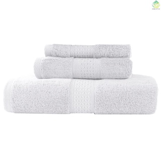 Juego de toallas de baño de lujo, 100% algodón, suave y absorbente, de calidad prémium, perfecto para baño, ducha de Hotel, uso diario, toalla blanca (3 paquetes)