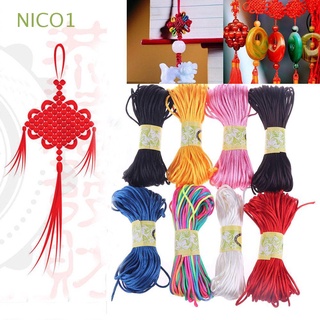 NICO1 2mm 20m DIY Nudo chino Hilo Suave saten Cordones trenzados Abalorios|Hot Cola de raton Nylon/Multicolor