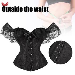 Women's Corset Lace Trim Vintage Slim Camisole Tee Gothic Stitched Crop Tops for Summer Party Club