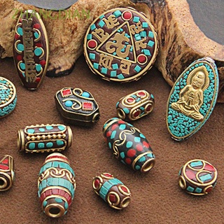 ZHANGDIAN Antiguo adj. Accesorios de joyería Encanto Producción de joyas Accesorios de joyería Tibetano Coral rojo Brazalete Collar Aretes Cuentas de Nepal Hazlo tú mismo.