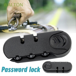 WALTON 3 Digit Locks Anti-theft Code Lock Combination Padlock Bag Accessories Fixed Lock Black Security Lock Pull Chain Luggage Suitcase Lock/Multicolor