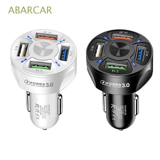 ABARCAR Nuevo Cargador de coche Universal Carga rapida USB de 4 puertos Auto Práctico Adaptador QC 3.0 Teléfono inteligente Pantalla LED