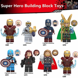 Lego Minifigures Avenger Super Herói Homem De Ferro Thor Building Block Brinquedos Para Crianças