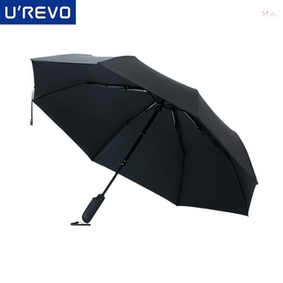 ^^ UREVO paraguas plegable automático Anti-UV UPF50+ paraguas IPX6 impermeable/6 niveles fuerte resistencia al viento/eficiente luz solar sombrilla eléctrica y aislamiento térmico/103 cm de diámetro paraguas eléctrico
