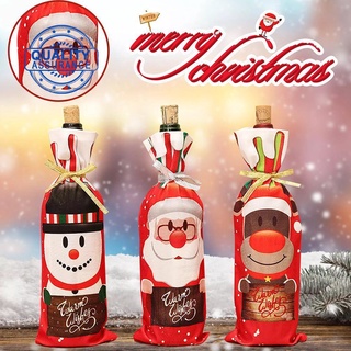 botella de vino de navidad manga botella de vino bolsa de impresión decoración de navidad fiesta vino manga p5q5