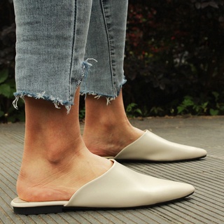 Las Mujeres Baotou Media Zapatillas Mujer Punta Del Dedo Pie Verano Exterior Desgaste Coreano Perezoso Zapatos