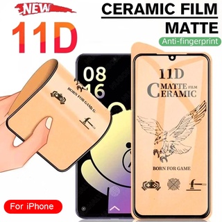 11D iPhone 12 11 Pro Max 12 mini XS XR X 8 7 6 6s Plus SE 2020 cerámica mate película suave cubierta completa pegamento Protector de pantalla no vidrio templado