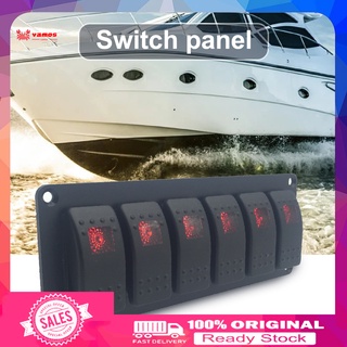 [listo stock] panel de interruptor de barco ligero 6 pandillas panel de interruptor de aluminio con etiquetas de bricolaje reemplazo para automóvil