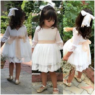 Material De Protección Ambiental | ❥-Hermosas Niñas Vestido De Encaje Blanco Bautismo Princesa Fiesta De Boda