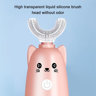 Cepillo de dientes eléctrico en forma de U para niños/cepillo de limpieza de silicona impermeable 360 cepillo de dientes inteligente