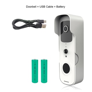 [batería incluida] timbre inteligente inalámbrico para el hogar 1080p con cámara de seguridad/ walkie-talkie de dos vías/detección humana/impermeable video timbre (6)