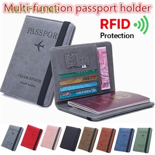 NEATHOME Función múltiple Bolsa de pasaporte Delgadez Cartera RFID Titular del pasaporte Portátil Paquete de archivo Titular de tarjeta de crédito Cuero Juegos de viaje/Multicolor