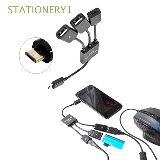 STATIONERY1 Teclado Micro Hub USB Flash Drive Host Cable adaptador OTG Camara digital Raton Adaptador Telefono movil 3 IN1 Converter