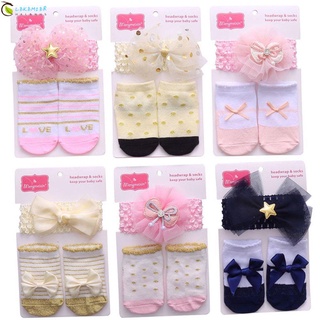 lekemier 1 conjunto suave calcetines de bebé recién nacido calcetines diadema bebé diadema encaje princesa bebé 0-12 meses bowknot