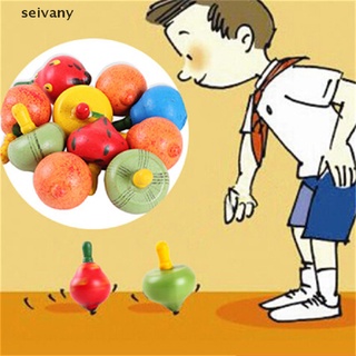 [sei2] de madera spinning tops coloridos frutas setas giroscopio niños regalo juguetes mx65