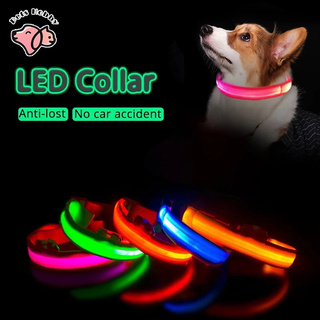 LED gato luminoso perro Collar seguridad brillante Collar intermitente iluminación para perros collares suministros para mascotas