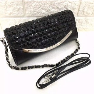 Producto premium!!! Último importado de lujo mujer fiesta embrague bolso cartera 124 - negro - negro