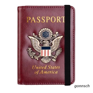 gonna pasaporte titular cubierta cartera RFID bloqueo de cuero tarjeta caso de viaje organizador de documentos
