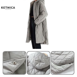 ketmica abrigo suelto rhombic invierno abajo abrigo de manga larga para uso diario