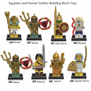 Lego Minifigures Atlantis Medieval Egyptian and Roman Soldier Building Block Toys for Kids