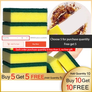 🚚 Buy 5 Get 5 free🚚🔸Choose 5 for purchase quantity🔸 High Density Sponge Wipe Dishwash Sponge Kitchen Cleaning Tools Wipe Bowl Pot Scouring Supplies (1)