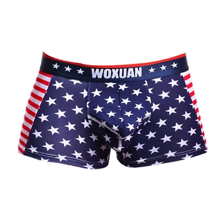 alta calidad de algodón ropa interior de los hombres boxeador pantalones cortos de ee.uu. bandera rayas masculinos calzoncillos cómodos u-bag bragas (1)
