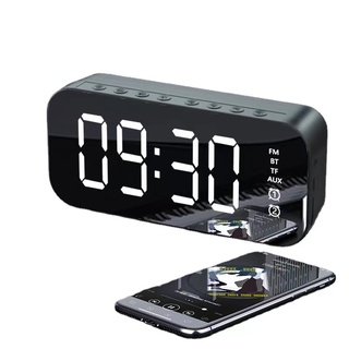 Reloj Bocina altavoz bluetooth inalámbrico nuevo mini espejo casero audio reloj despertador altavoz bluetooth