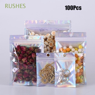 RUSHES Bright Bags Candy Laser Bags Storage Bags Cosmetic Storage 100pcs Jewelry Clear One Side Transparent