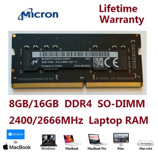 Memoria RAM para portátil micron de 8GB/16GB DDR4 2400Mhz 2666Mhz 260Pin SODIMM