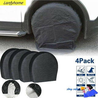 Lanfy 4 pzs cubierta protectora Universal negra flexible con Tira De llantas duraderas Para llanta De coche
