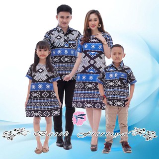 Ropa de la familia de los niños ropa - vestido de la familia de los niños camisa BATIK tejido SONGKET cruz azul -