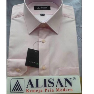ALISAN . Camisa de cejas lisa de manga larga rosa claro (rosa de bebé) KHR