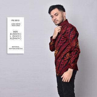 Kl_Store camisa Batik de manga larga para hombre 5815