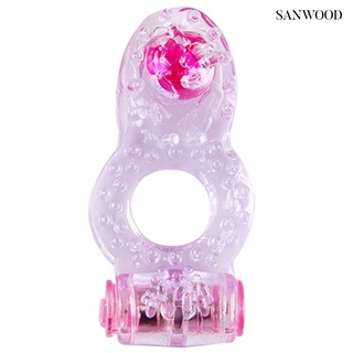 sanwood Vibrating Penis Rings Clit Dual Cock Ring Stretchy Delay Sex Toys for Men (6)